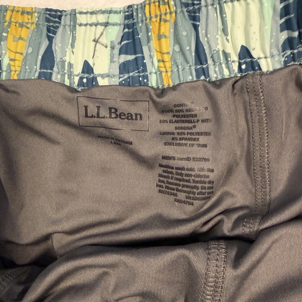 NWT LL Bean Mens L Vacationland Stretch Lined Board Swim Trunks Fishing - Picture 5 of 6